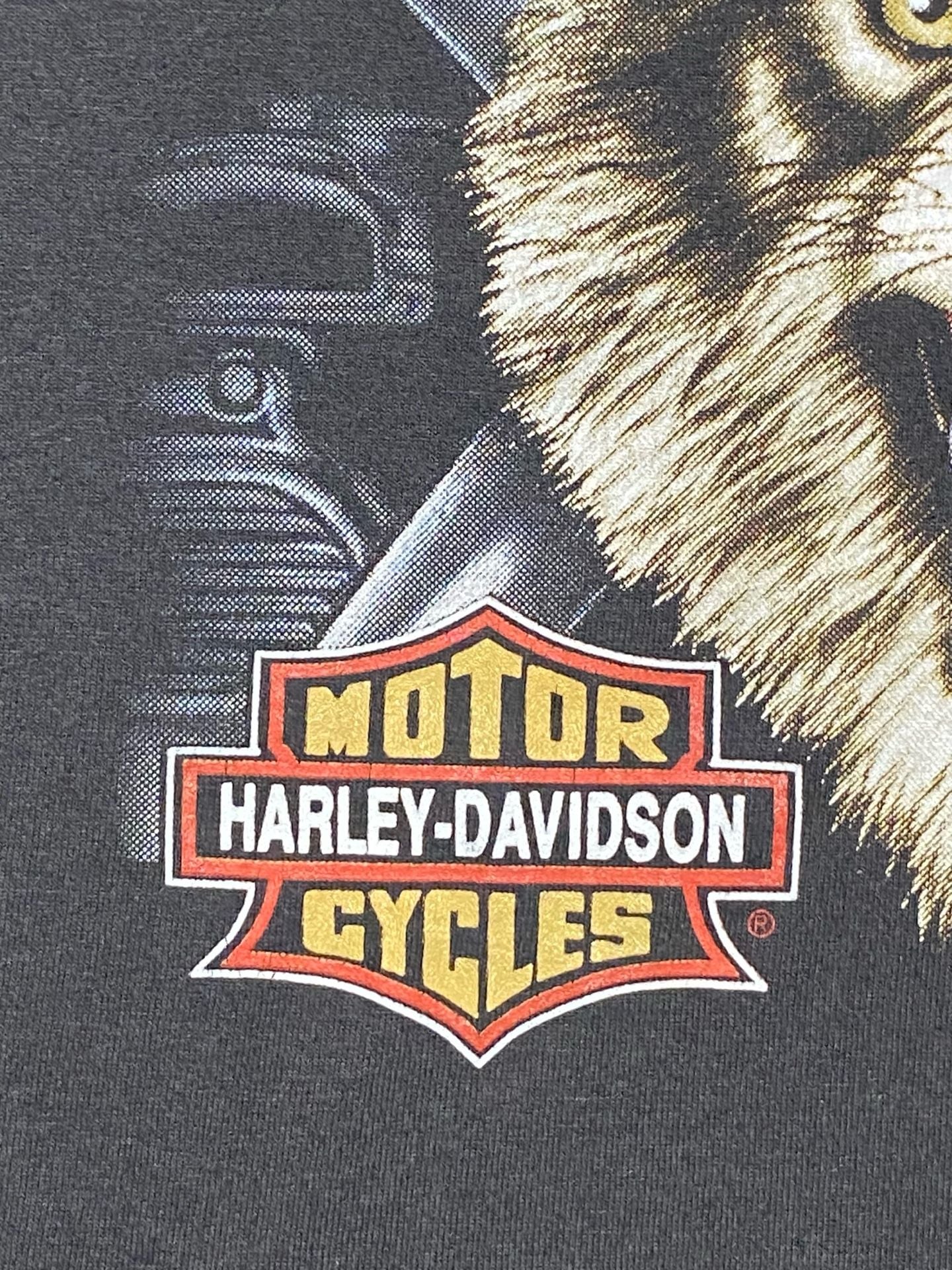 Vintage 1991 Harley Davidson 3D Emblem T Shirt 2XL Hawaii Honolulu Wolf Eagle 5