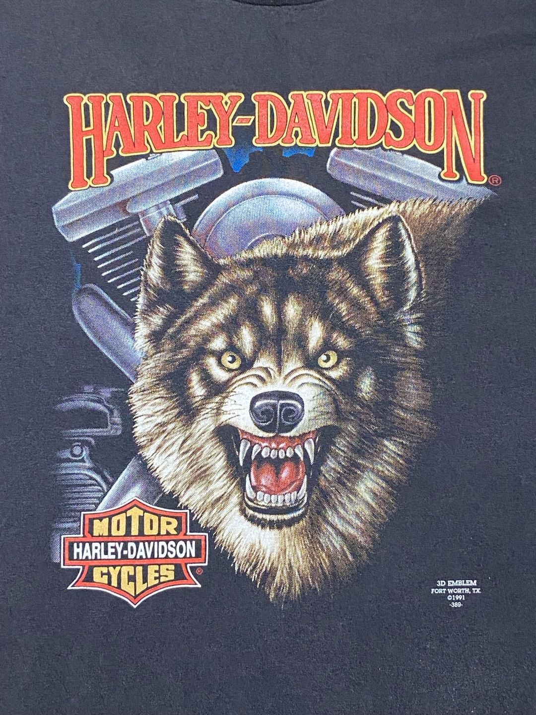 Vintage 1991 Harley Davidson 3D Emblem T Shirt 2XL Hawaii Honolulu Wolf Eagle 10