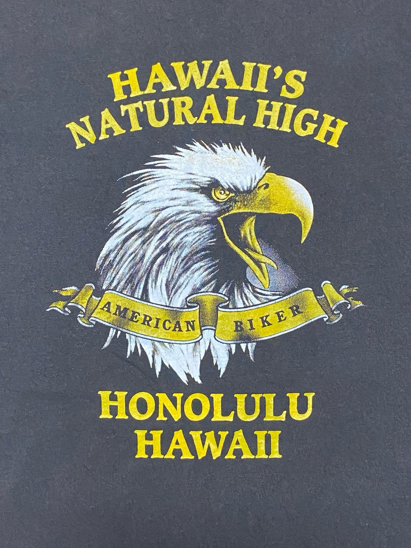 Vintage 1991 Harley Davidson 3D Emblem T Shirt 2XL Hawaii Honolulu Wolf Eagle 11