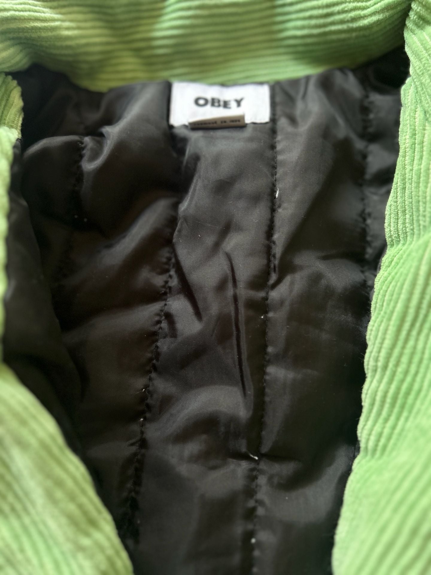 Obey Corduroy Shacket Size L Green Jacket Overshirt 8