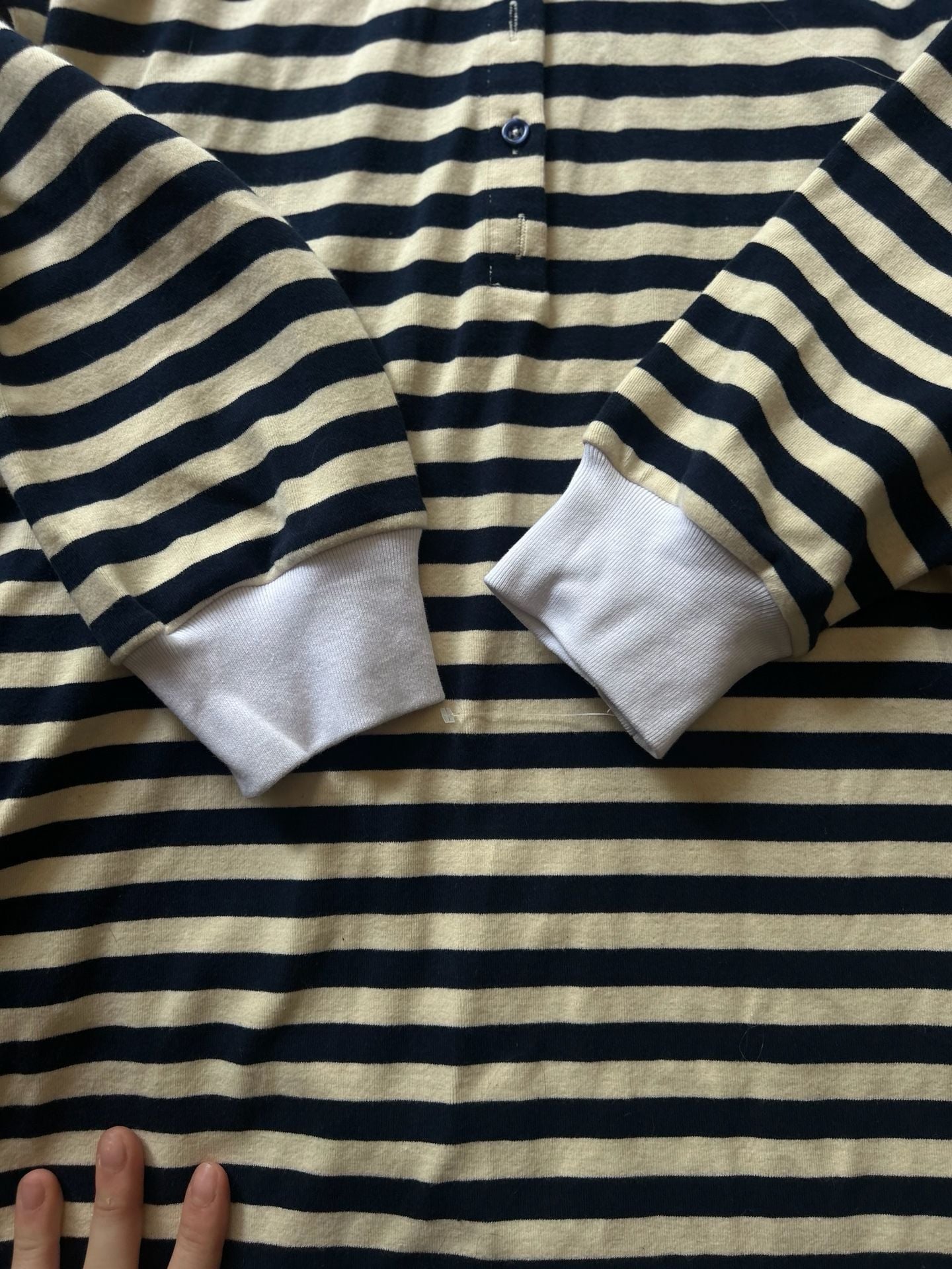 Buru Striped Rugby Dress Size M Black White Collar Puffed Sleeves 9