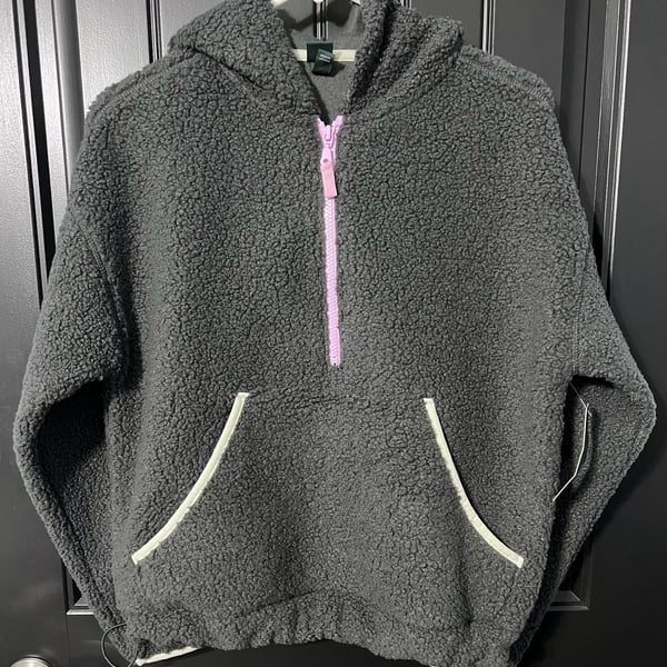 Wild Fable Half Zip Sherpa Hoodie Size XS Gray