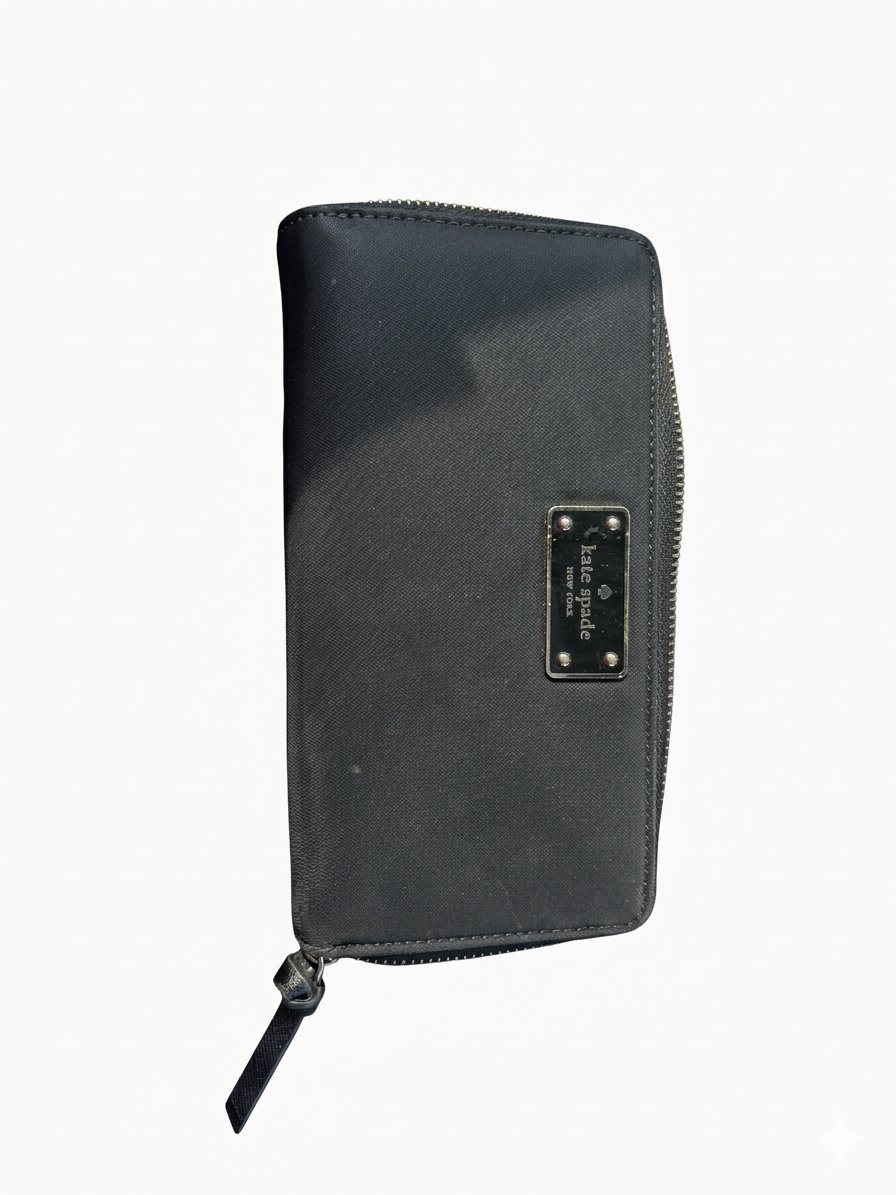 Kate Spade Black Nylon Zip Around Wallet 1