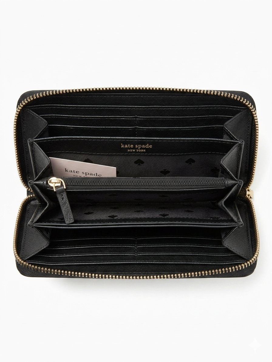 Kate Spade Black Nylon Zip Around Wallet 2