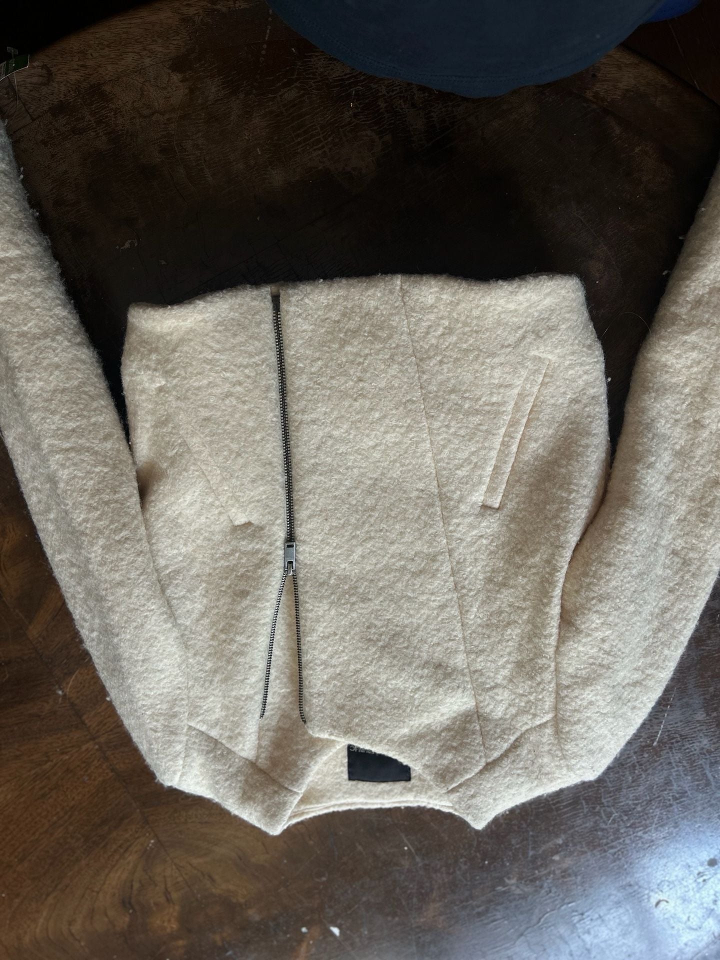 Banana Republic Boucle Moto Jacket Size 4 Ivory Wool 10
