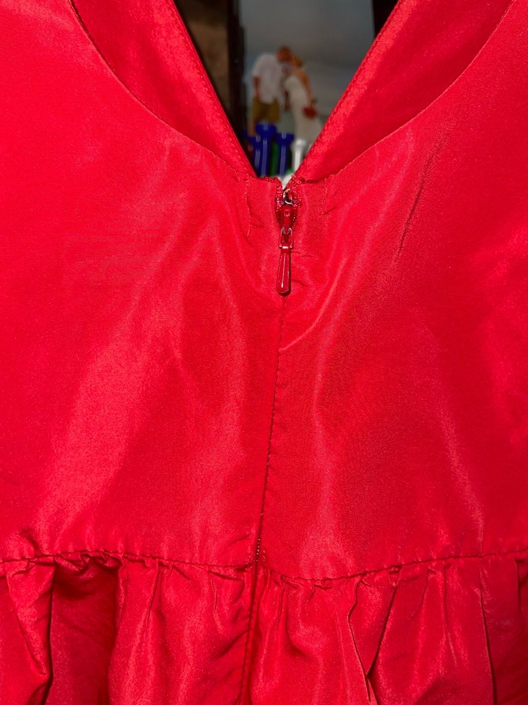 Maeve Anthropologie Red Ruffle Flutter Sleeve Empire Waist Midi Dress M 8