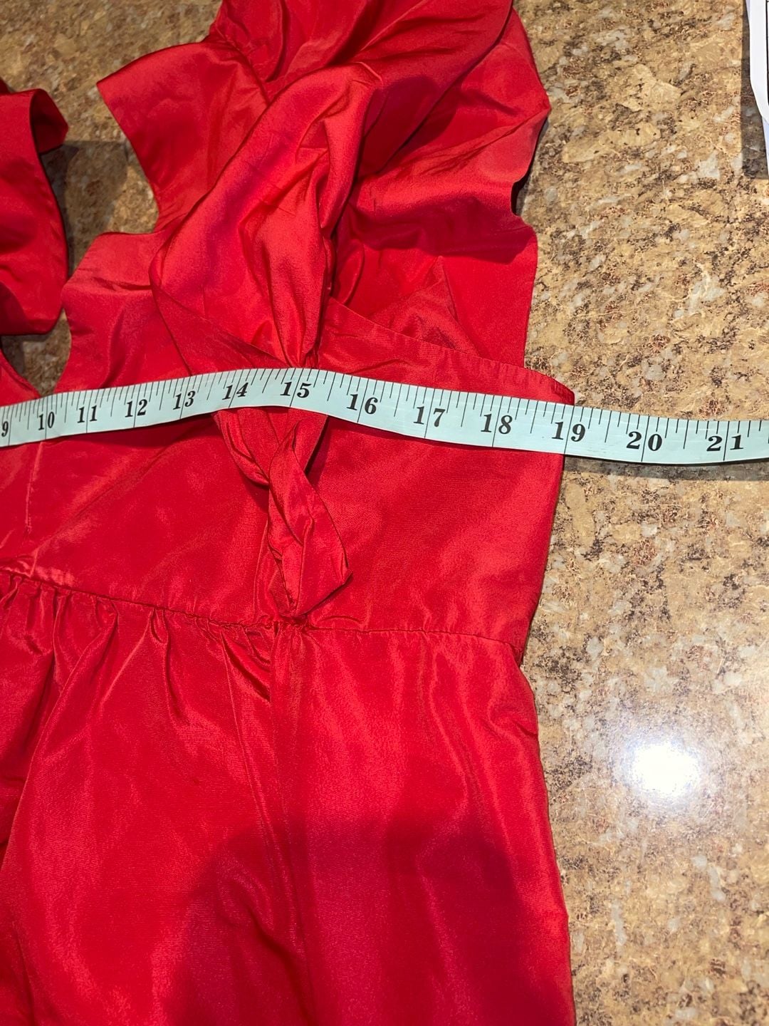 Maeve Anthropologie Red Ruffle Flutter Sleeve Empire Waist Midi Dress M 9