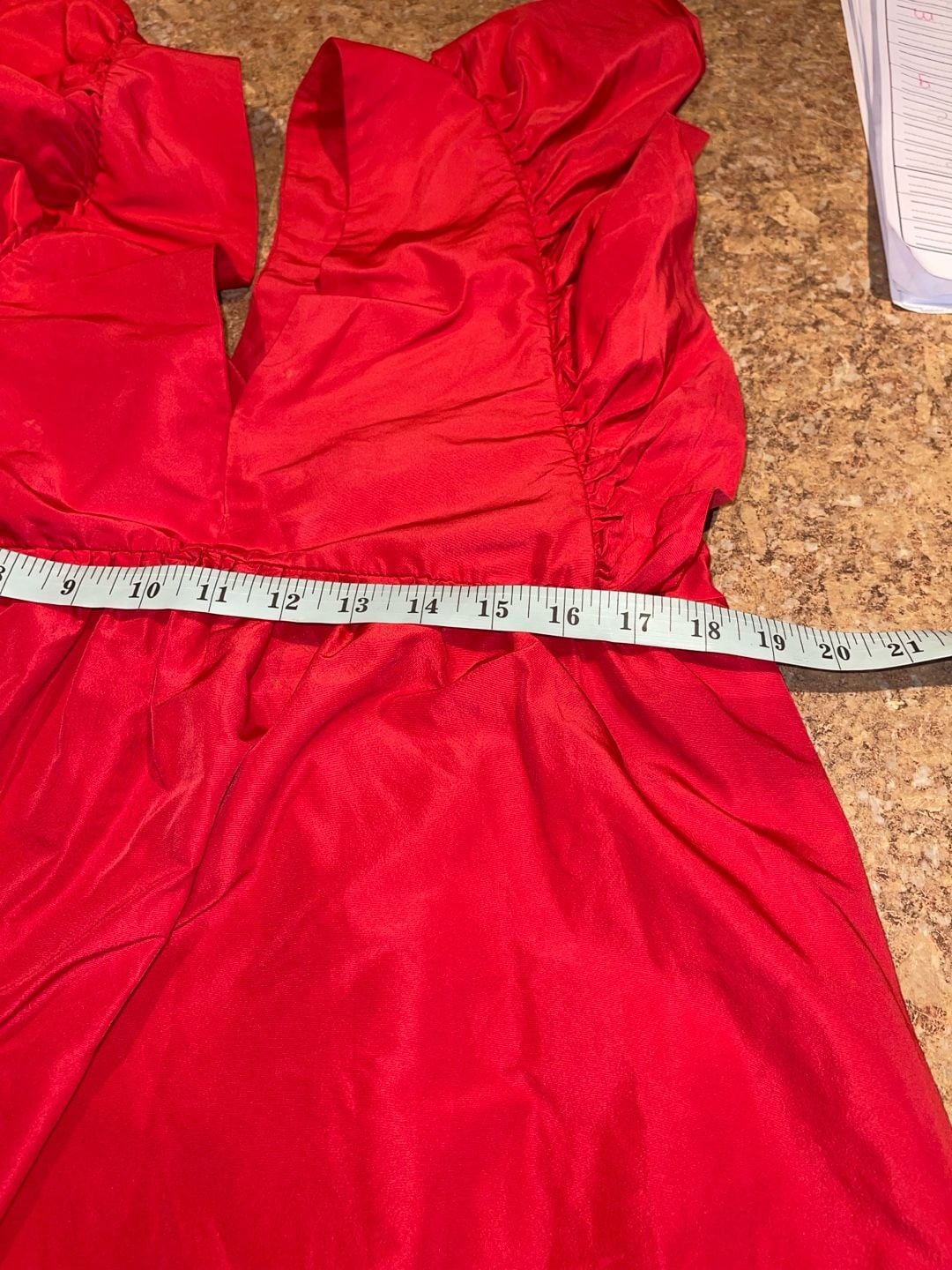 Maeve Anthropologie Red Ruffle Flutter Sleeve Empire Waist Midi Dress M 10