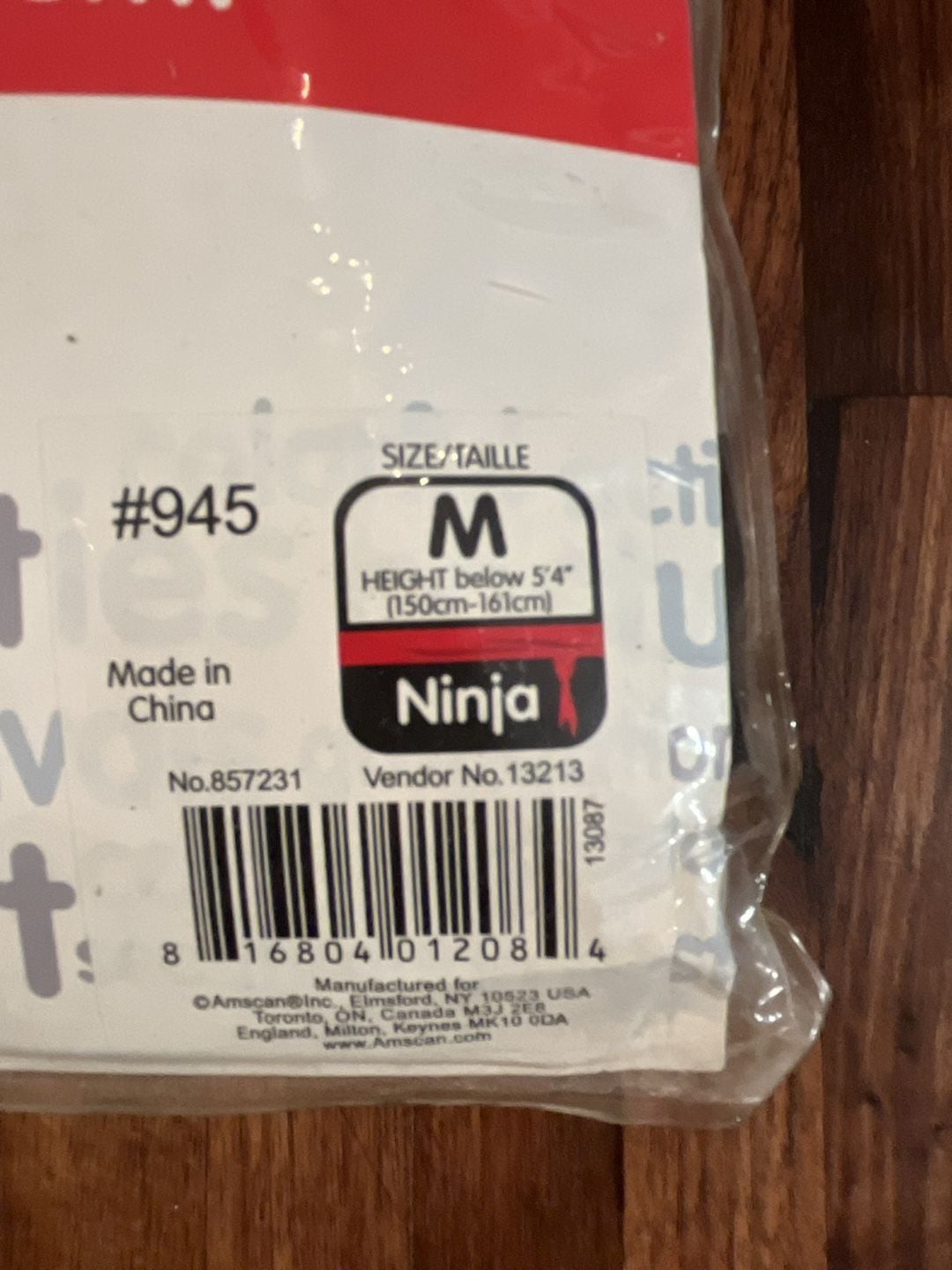 Morphsuits Ninja Costume Size M Black 2