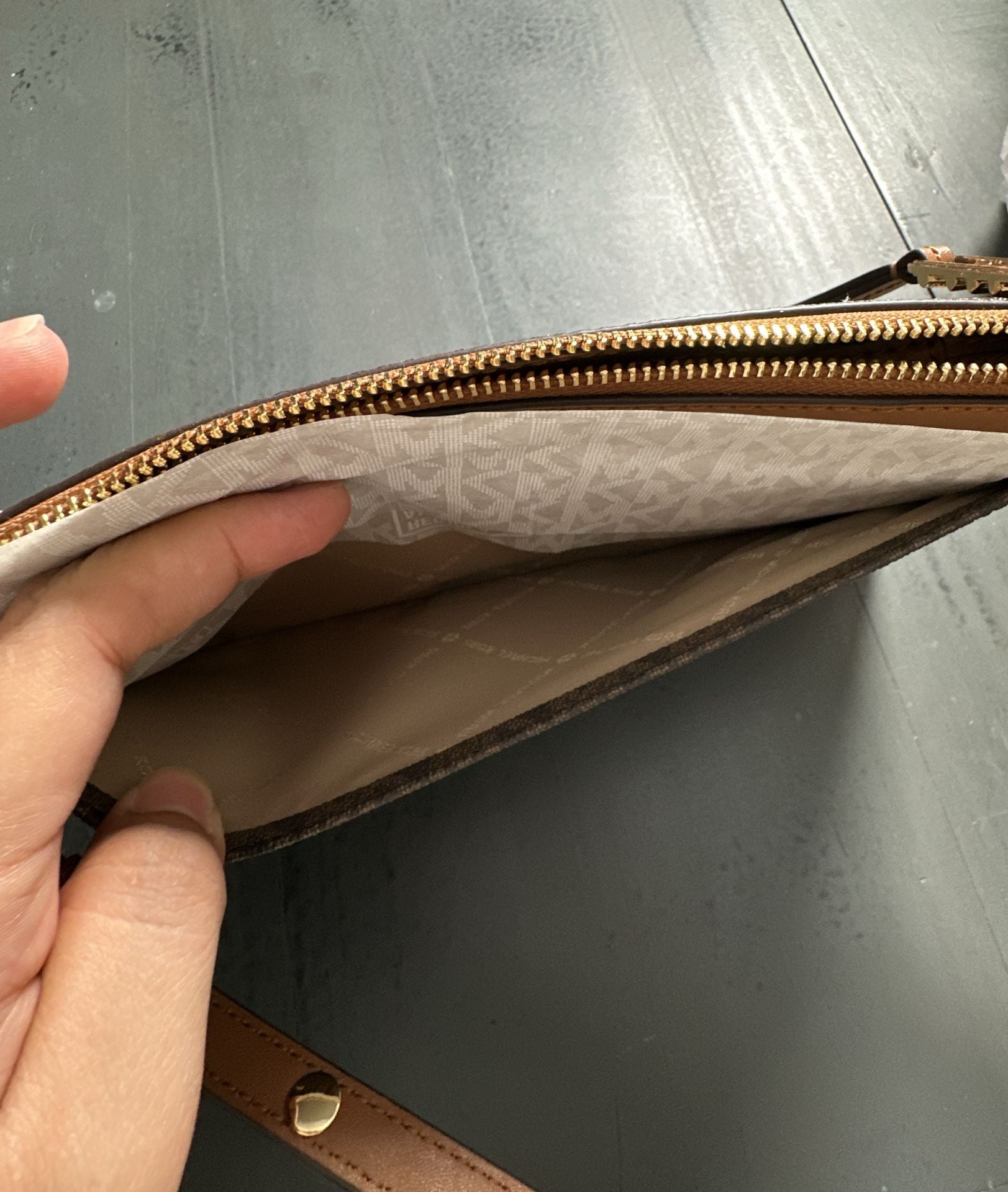 Michael Kors Ruby Small Double Zip Crossbody Bag Brown 7