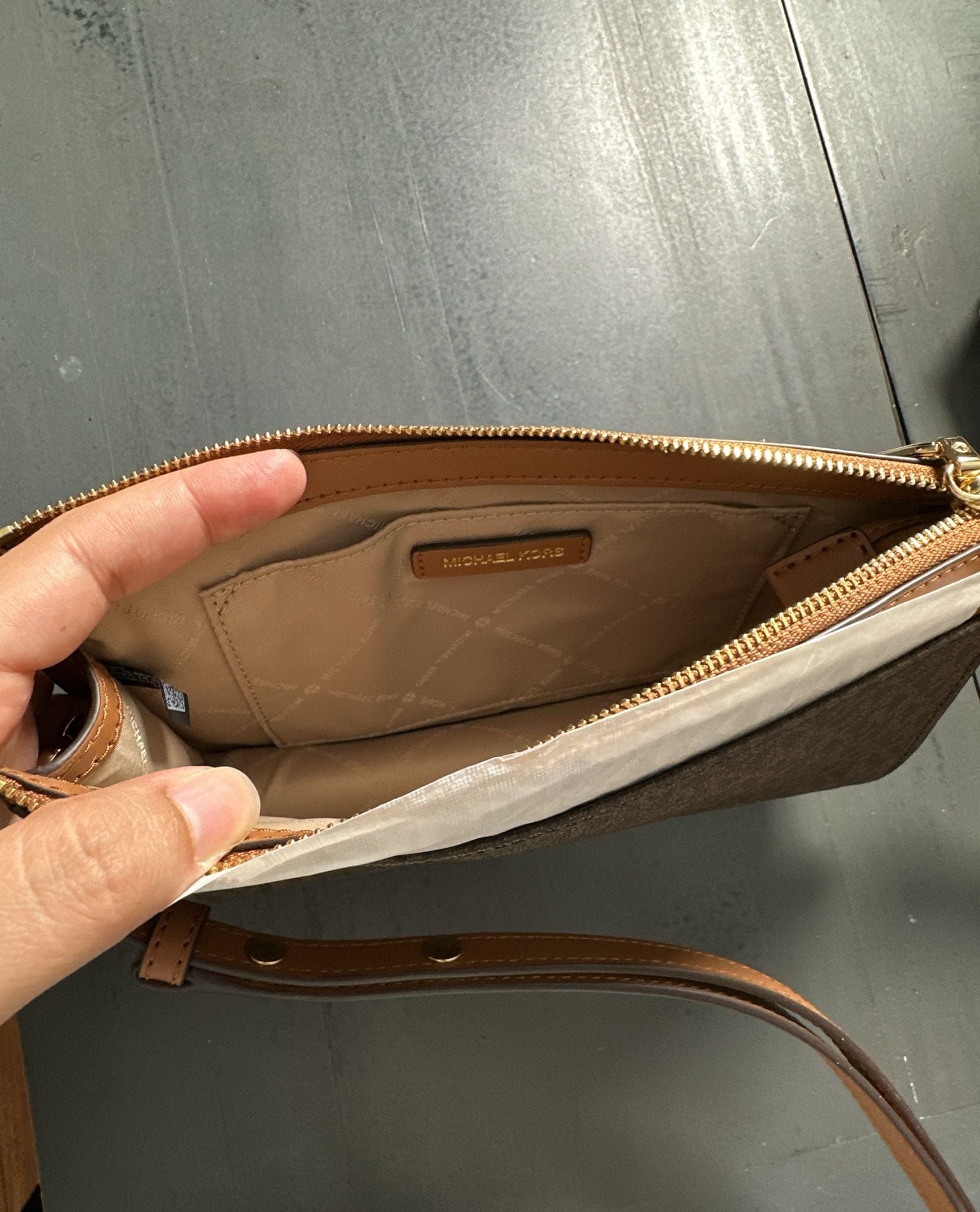 Michael Kors Ruby Small Double Zip Crossbody Bag Brown 6