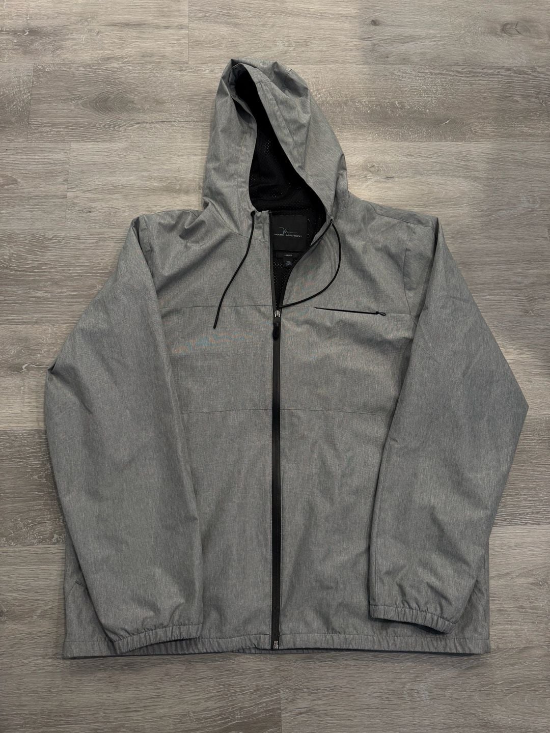 Marc Anthony Jacket Size XXL Gray Lightweight Hooded Full Zip 2