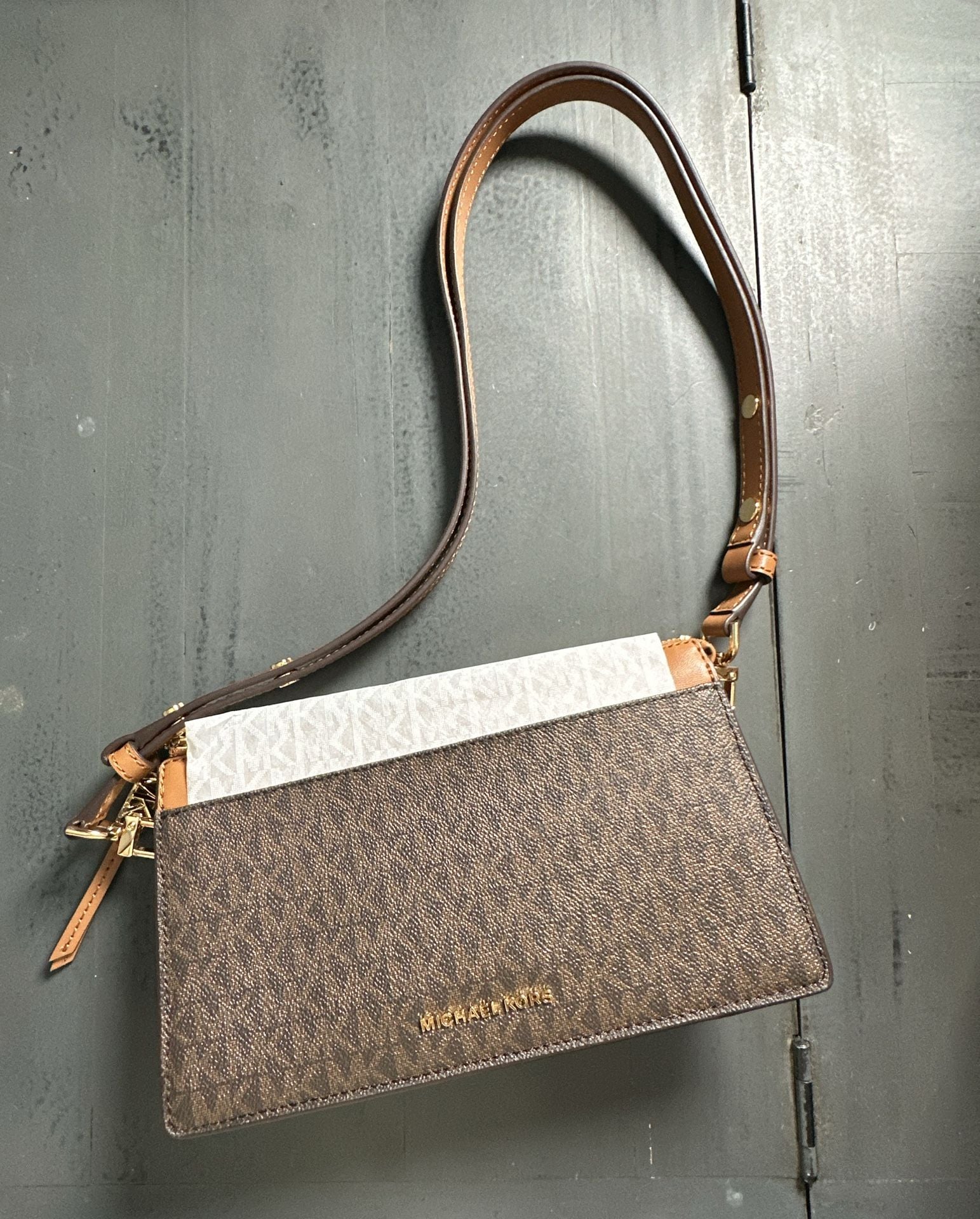 Michael Kors Ruby Small Double Zip Crossbody Bag Brown 2