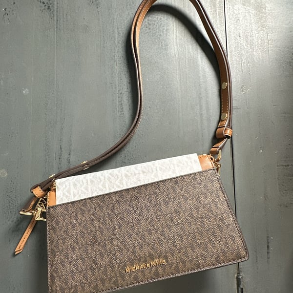 Michael Kors Ruby Small Double Zip Crossbody Bag Brown