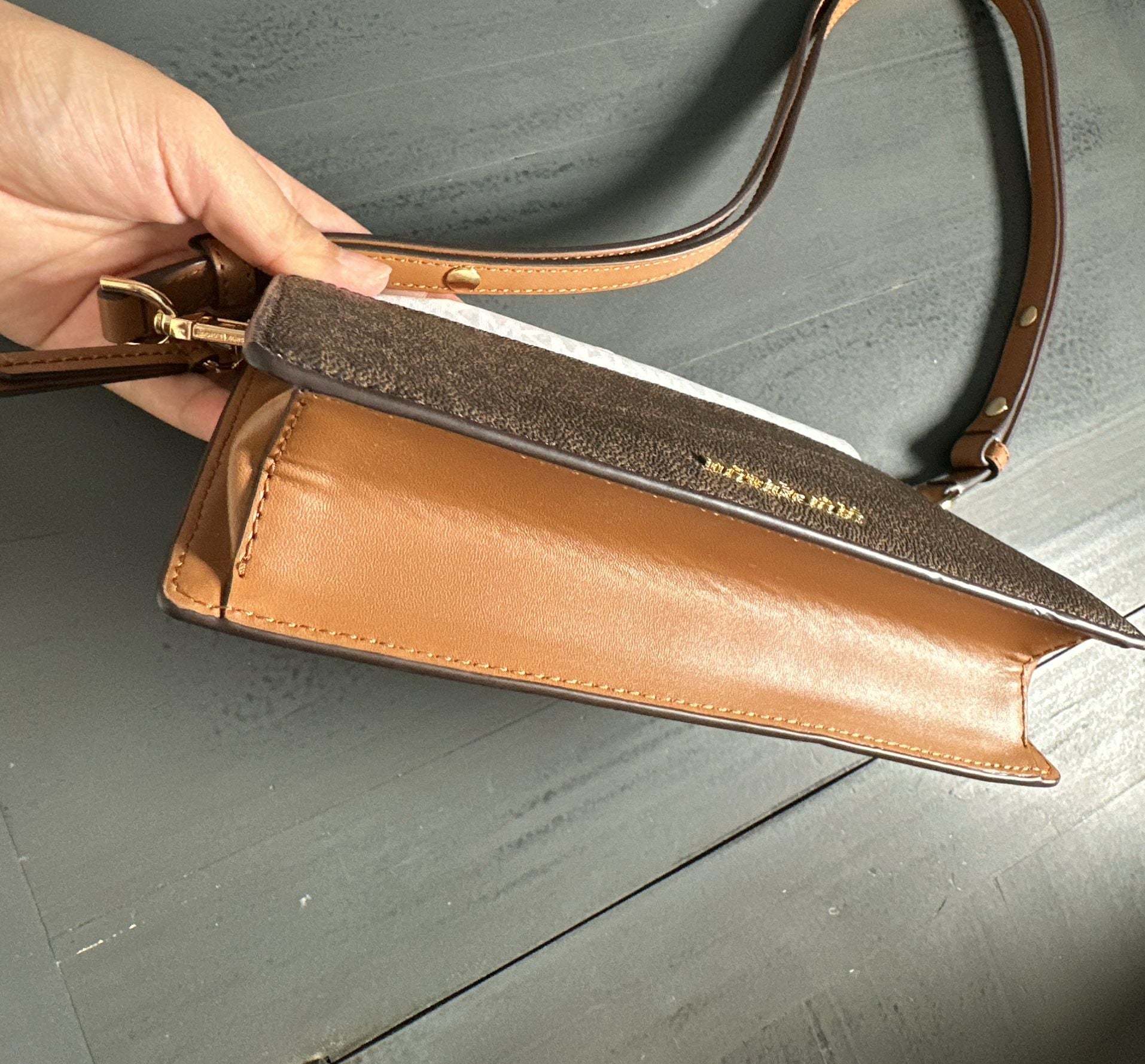 Michael Kors Ruby Small Double Zip Crossbody Bag Brown 3