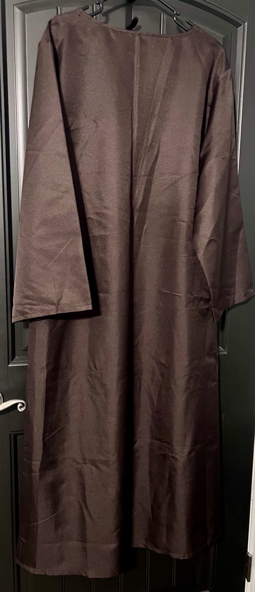 Brown Priest Monk Wizard Jedi Robe Halloween Costume with Cross Necklace 3