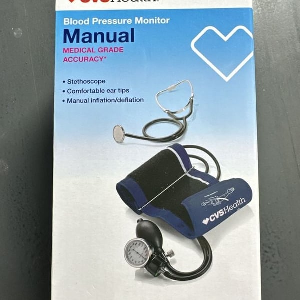 CVS Health Manual Blood Pressure Monitor Size Medium Cuff Stethoscope