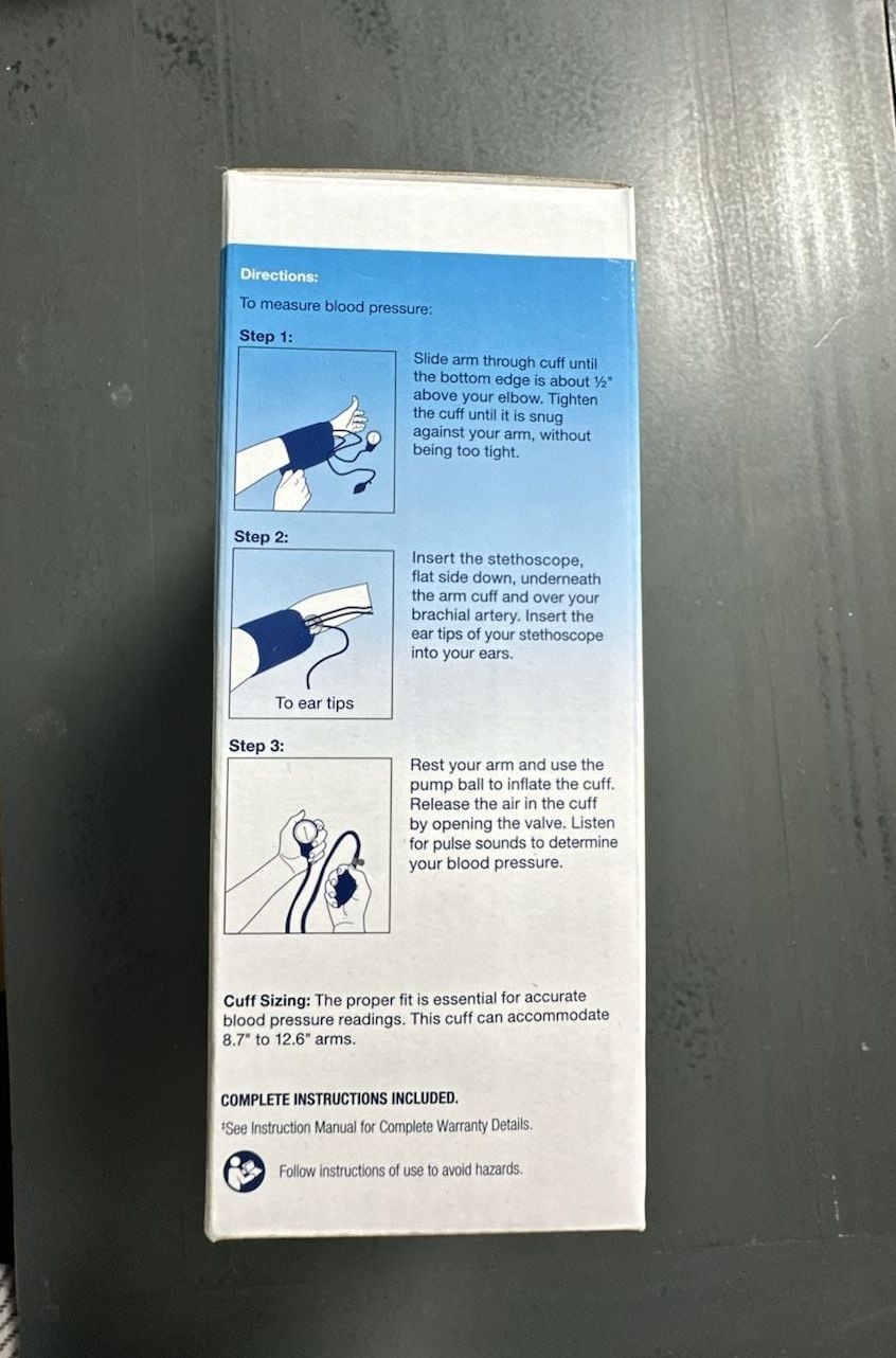 CVS Health Manual Blood Pressure Monitor Size Medium Cuff Stethoscope 2