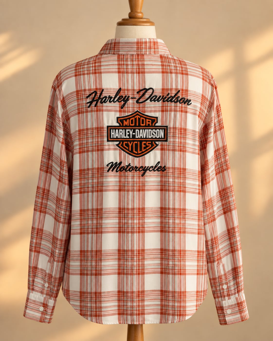 Harley Davidson 3W Plaid Shirt Bar & Shield Embroidered Biker Moto Plus 2