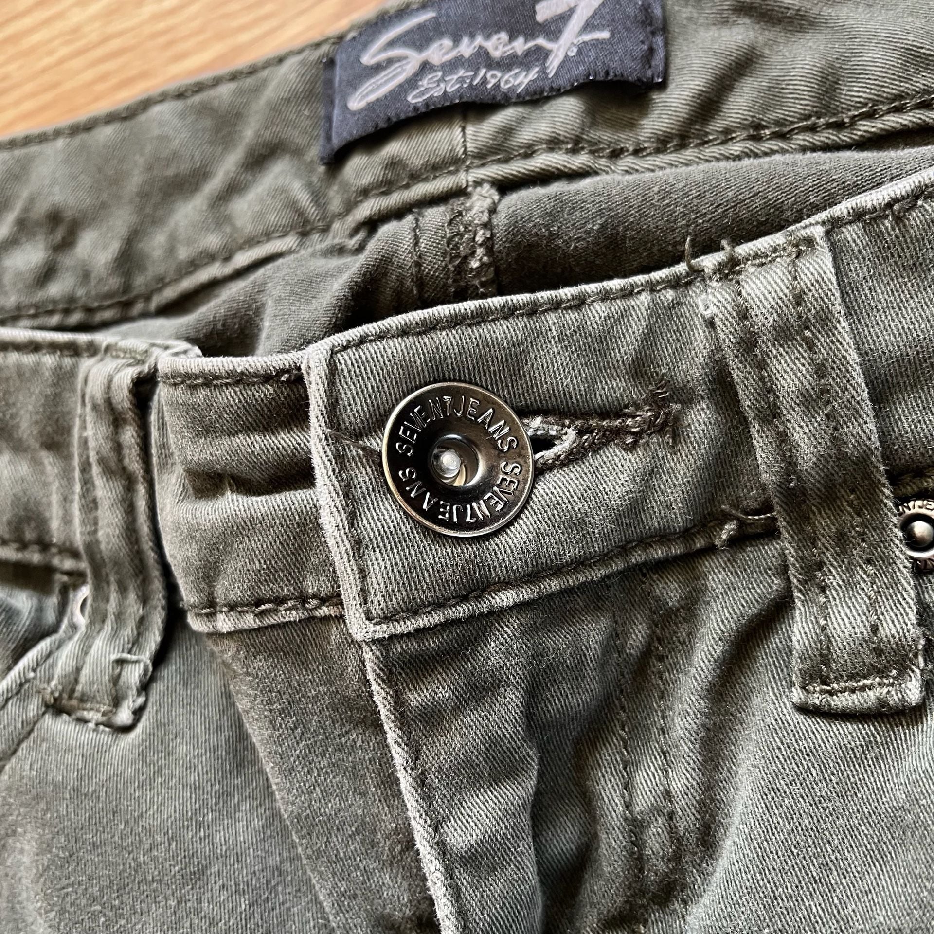 Seven7 Skinny Moto Jeans Women’s Size 4 Green Rugged 7