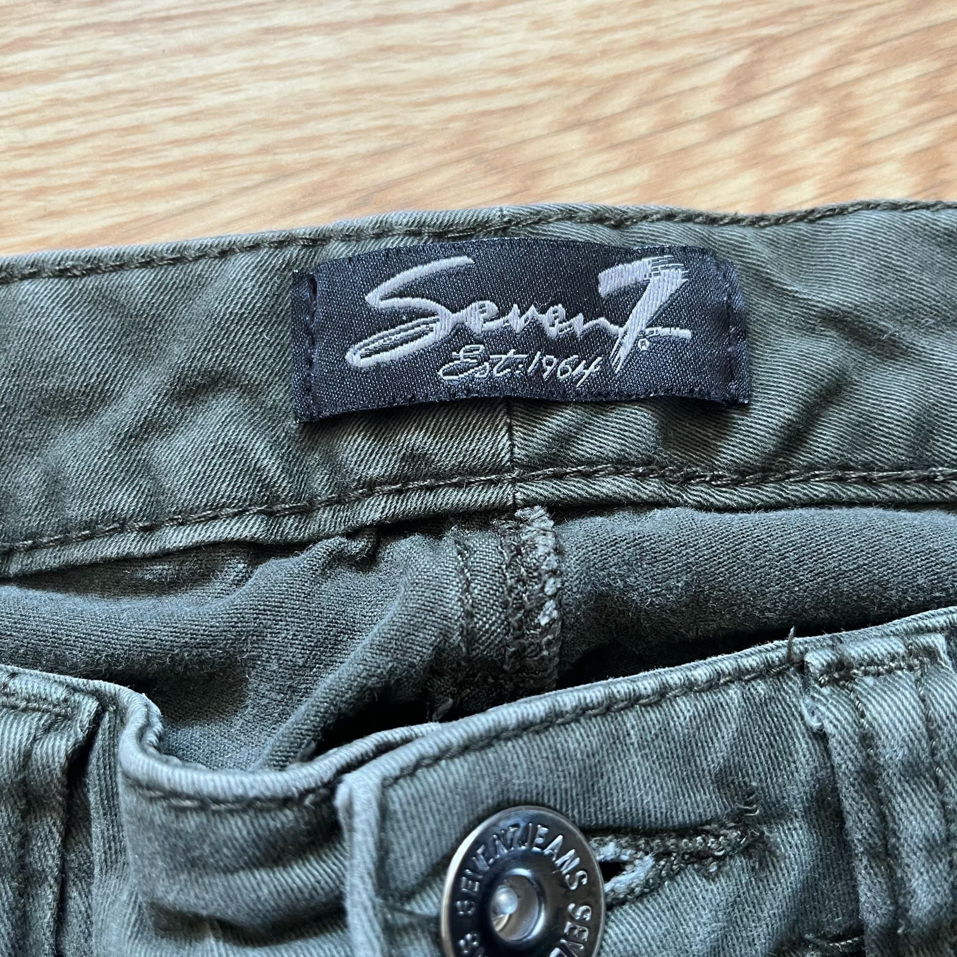 Seven7 Skinny Moto Jeans Women’s Size 4 Green Rugged 8