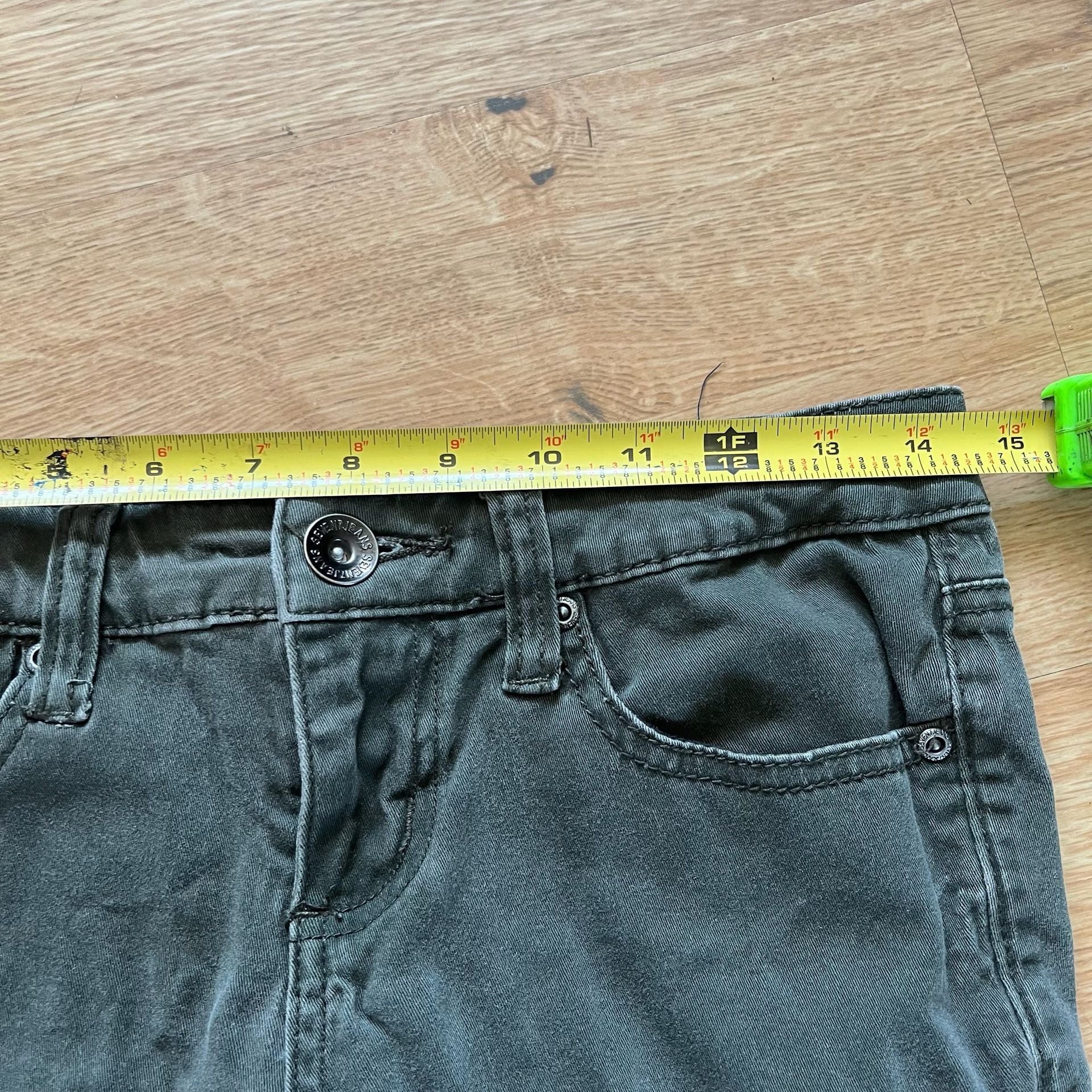 Seven7 Skinny Moto Jeans Women’s Size 4 Green Rugged 14