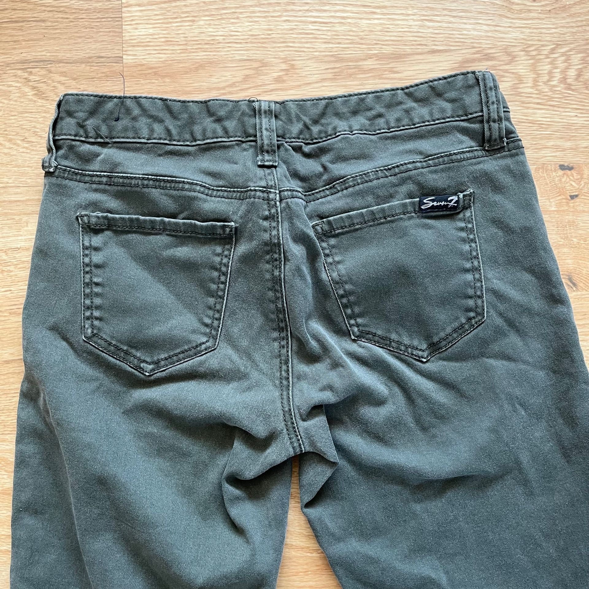 Seven7 Skinny Moto Jeans Women’s Size 4 Green Rugged 12