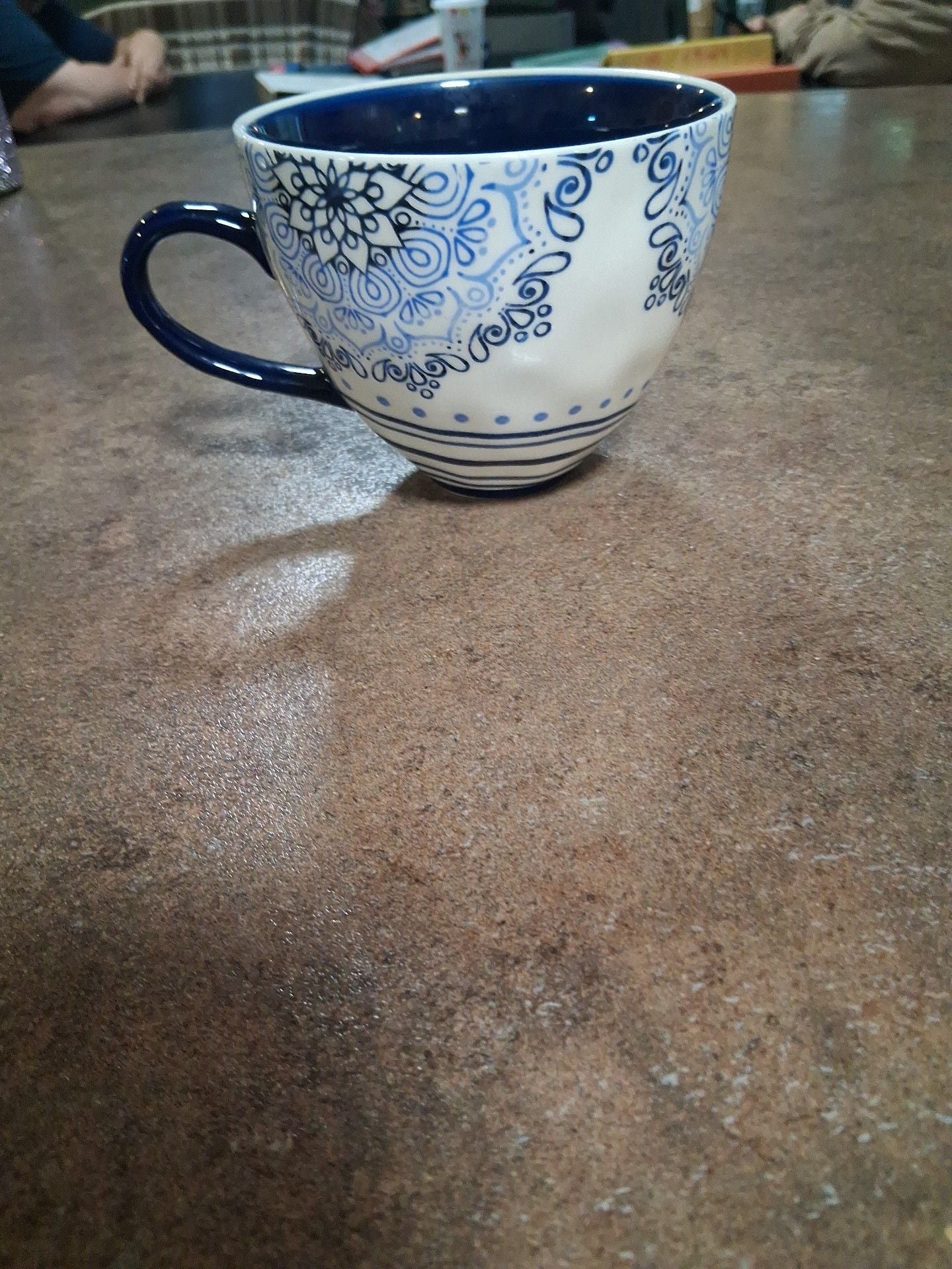 Potter's Studio Ceramic Mug Blue White Mandala Floral Pattern 1