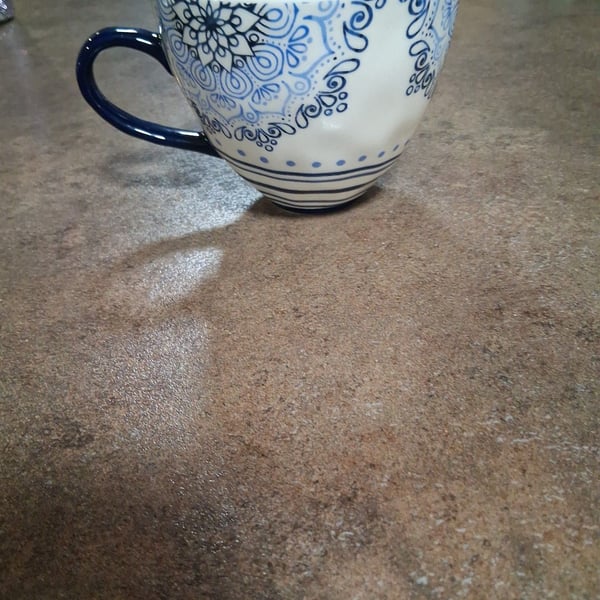 Potter's Studio Ceramic Mug Blue White Mandala Floral Pattern