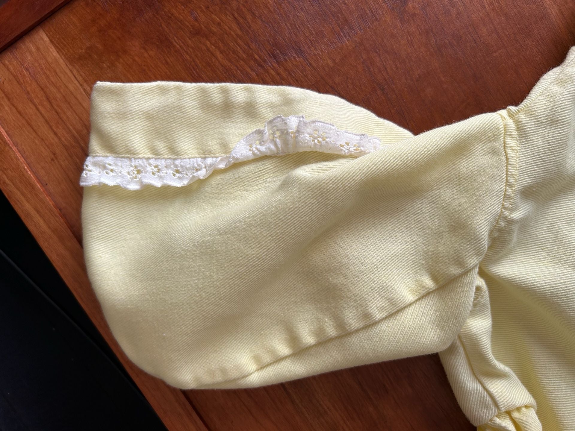 Vintage Baby Lace Trim Zip Hoodie 18 Months Yellow Cotton Blend 6