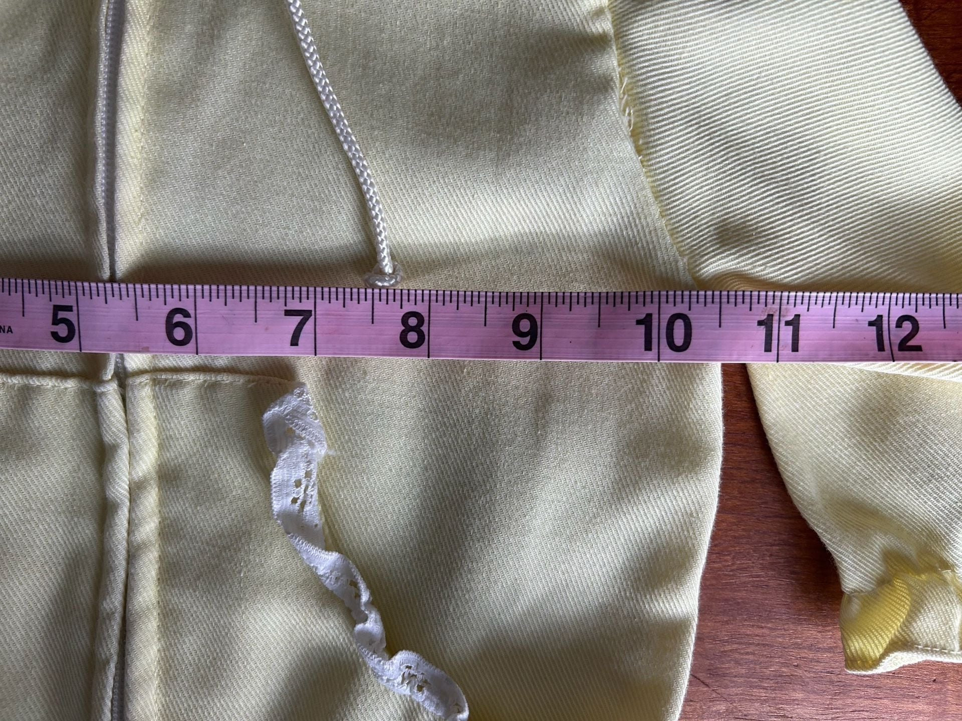 Vintage Baby Lace Trim Zip Hoodie 18 Months Yellow Cotton Blend 7