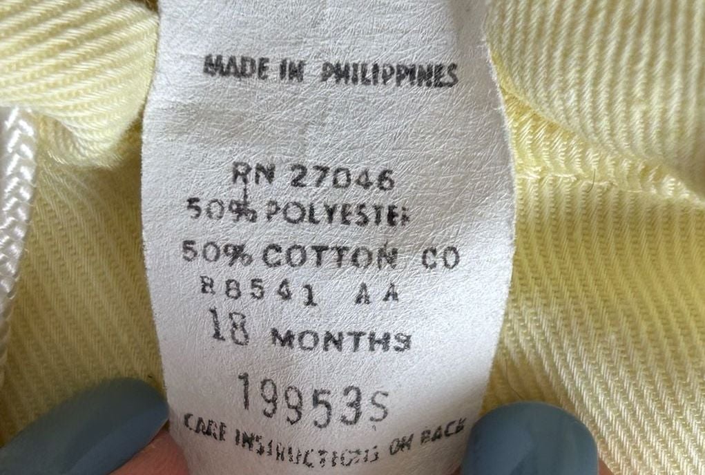 Vintage Baby Lace Trim Zip Hoodie 18 Months Yellow Cotton Blend 4