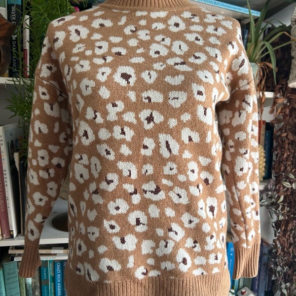 LOFT Leopard Print Mock Neck Sweater Size XSP