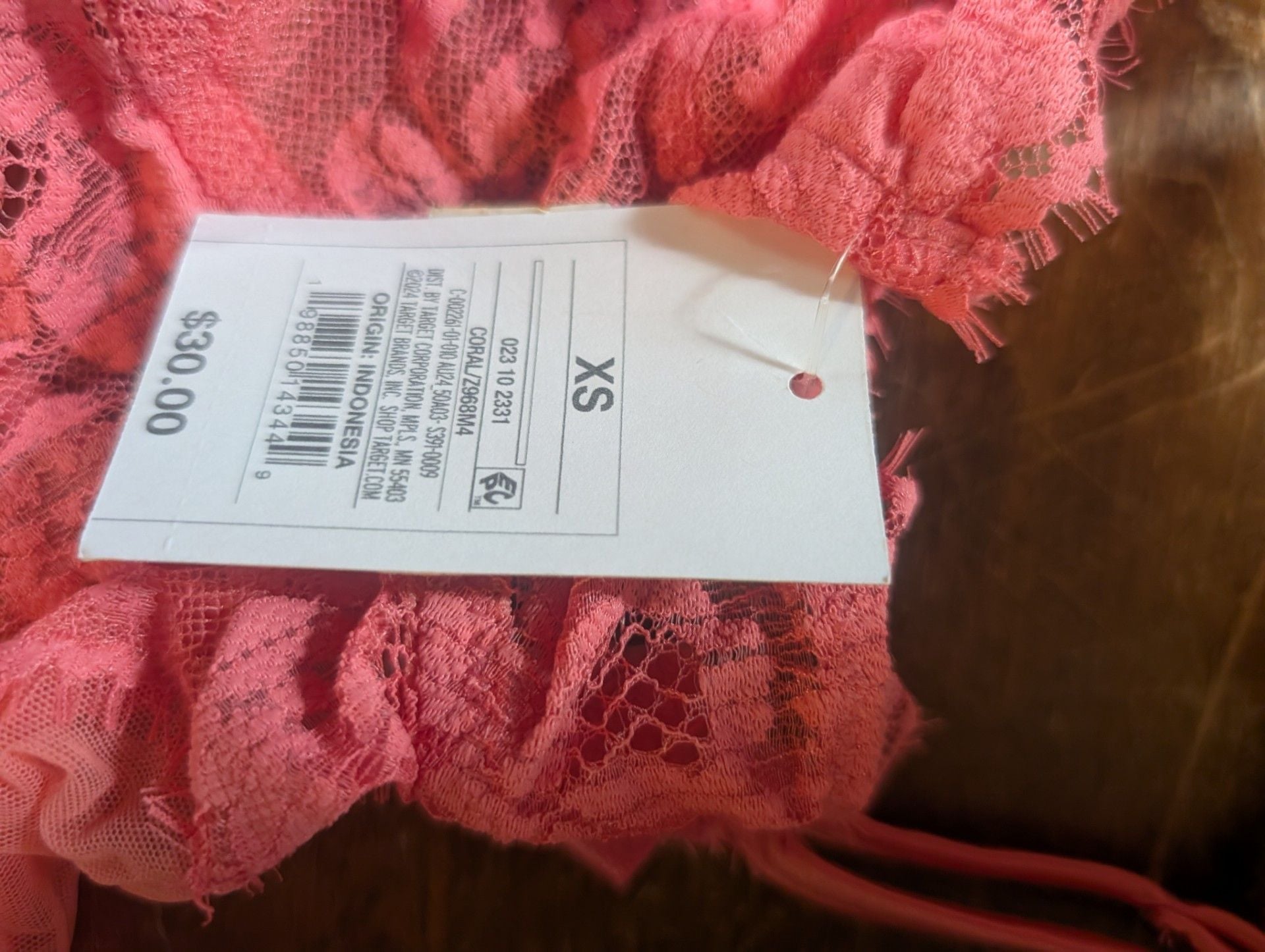 Auden Straight Neck Lingerie Babydoll Slip Dress Size XS Coral 2