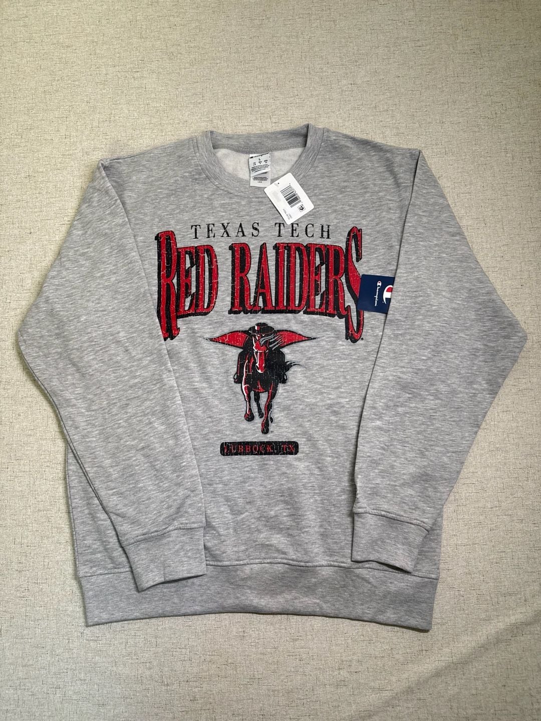 Champion Texas Tech Red Raiders Sweatshirt Size L Grey 2
