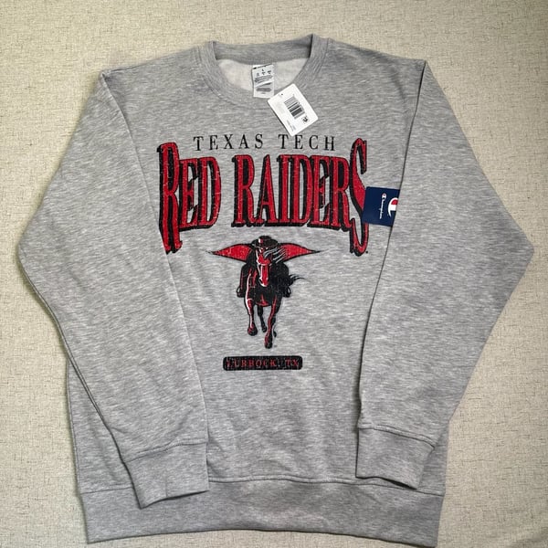 Champion Texas Tech Red Raiders Sweatshirt Size L Grey