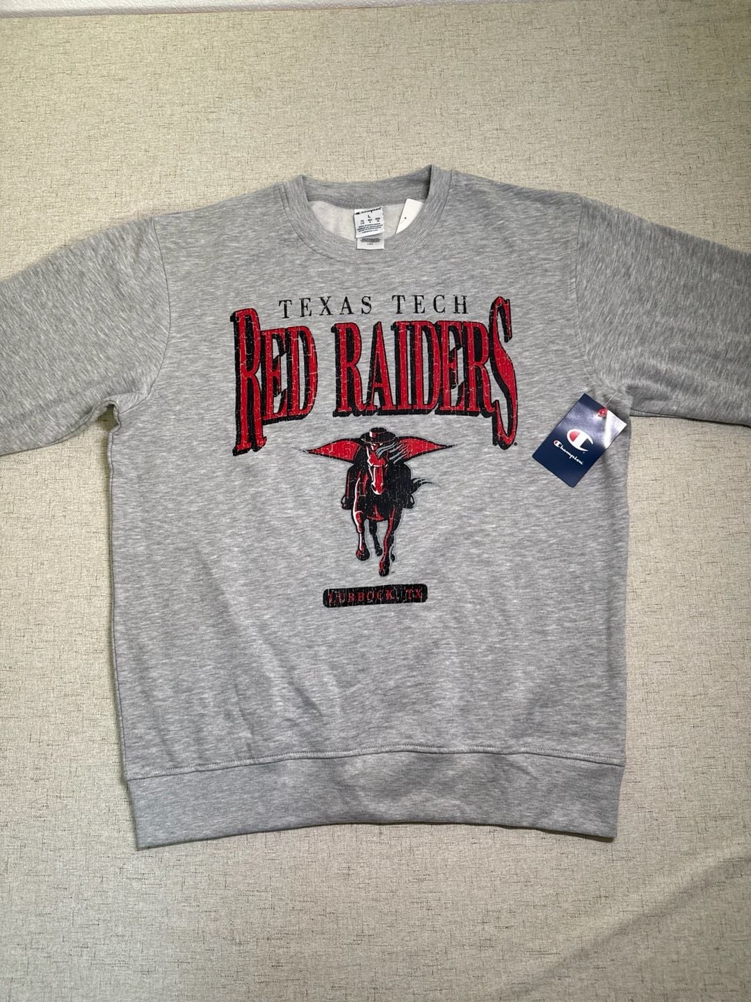 Champion Texas Tech Red Raiders Sweatshirt Size L Grey 4