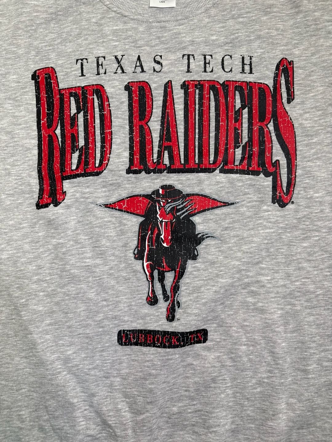 Champion Texas Tech Red Raiders Sweatshirt Size L Grey 8