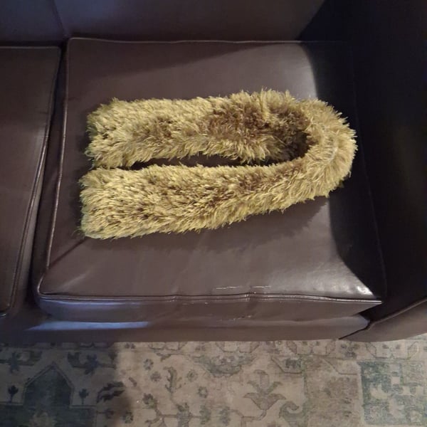 Unbranded Fuzzy Furry Winter Scarf Yellow Gold