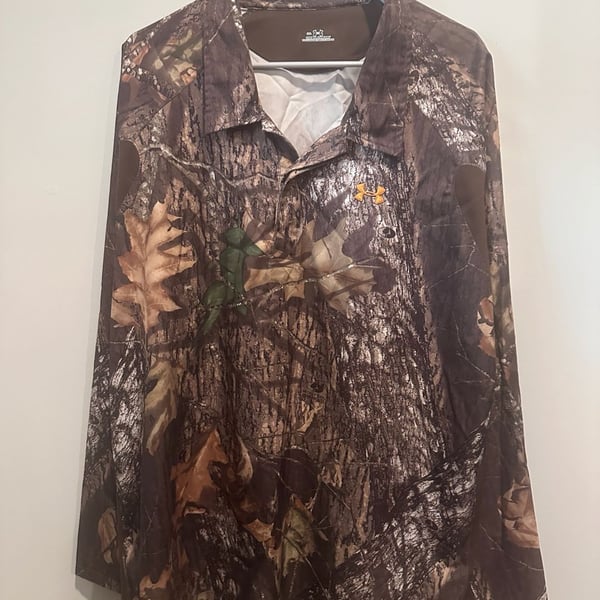 Under Armour Long Sleeve Camo Hunting Button Shirt Size 3XL