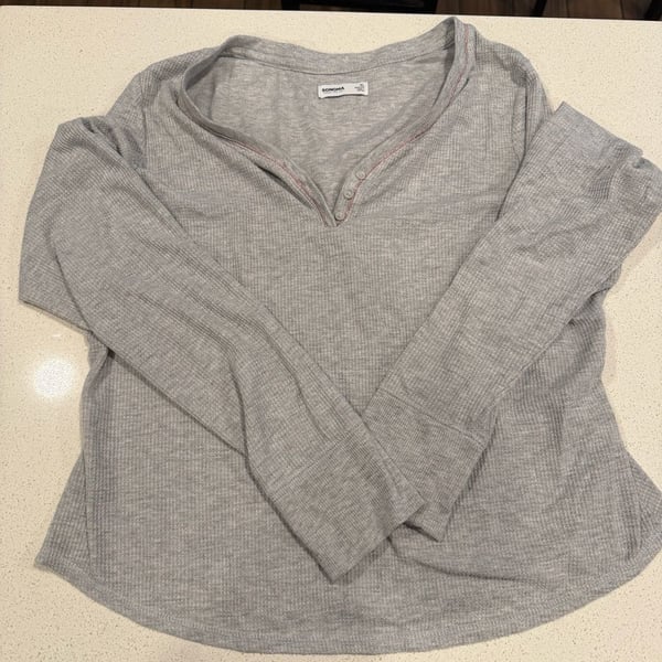 Sonoma Goods for Life Women’s XL Gray Thermal Waffle Knit Pajama Set Long Sleeve