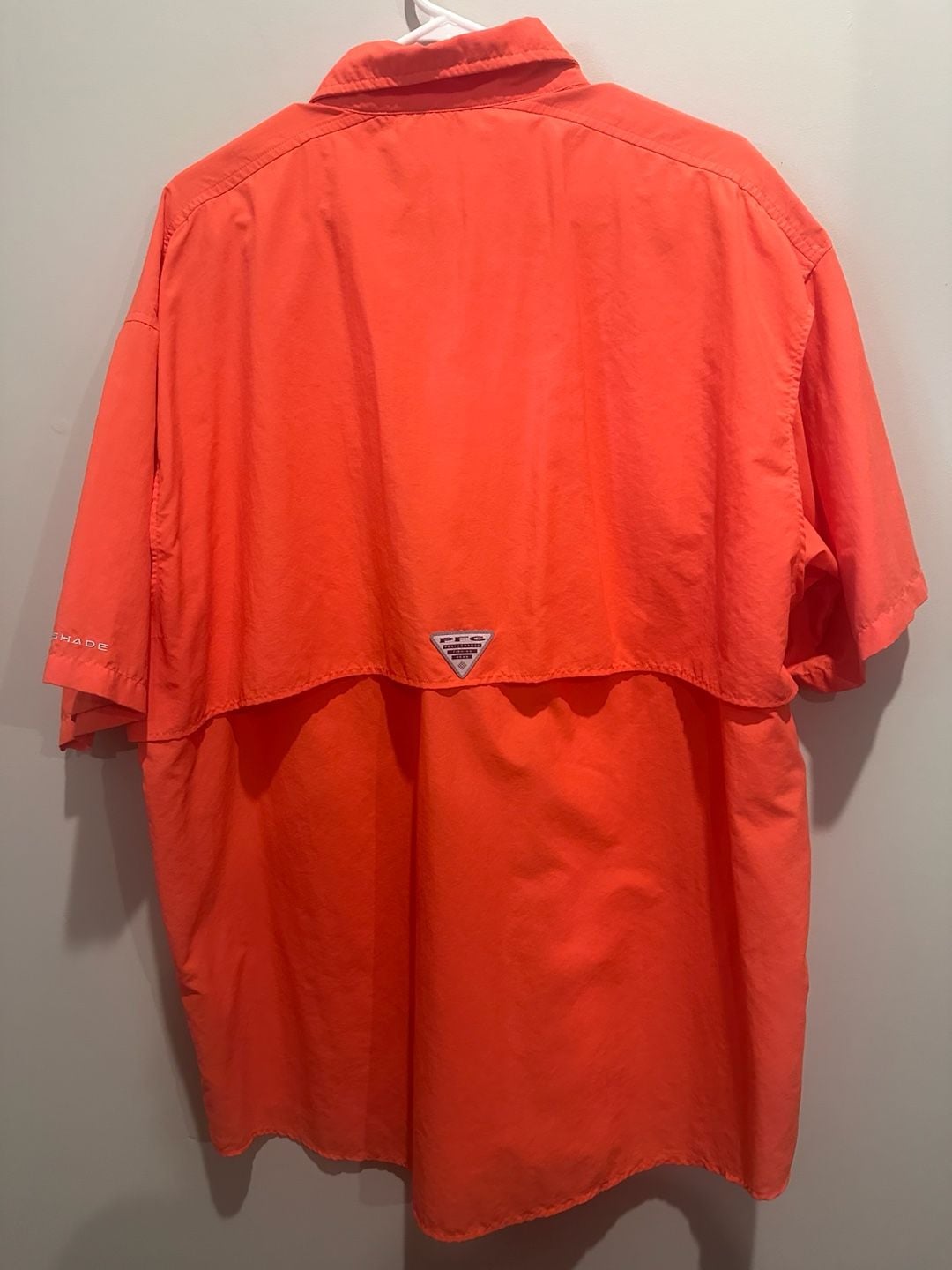 Columbia PFG Omni-Shade Button-Up Shirt Orange Short Sleeve 4