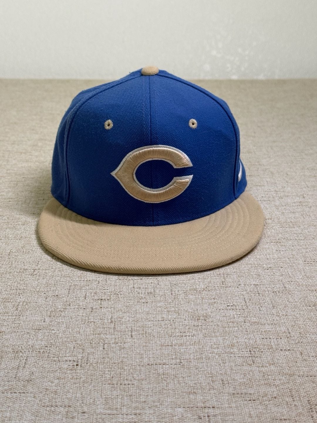 Nike Cincinnati Reds Fitted Hat Blue Tan 2