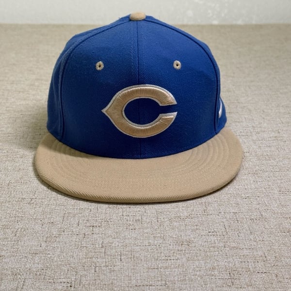 Nike Cincinnati Reds Fitted Hat Blue Tan