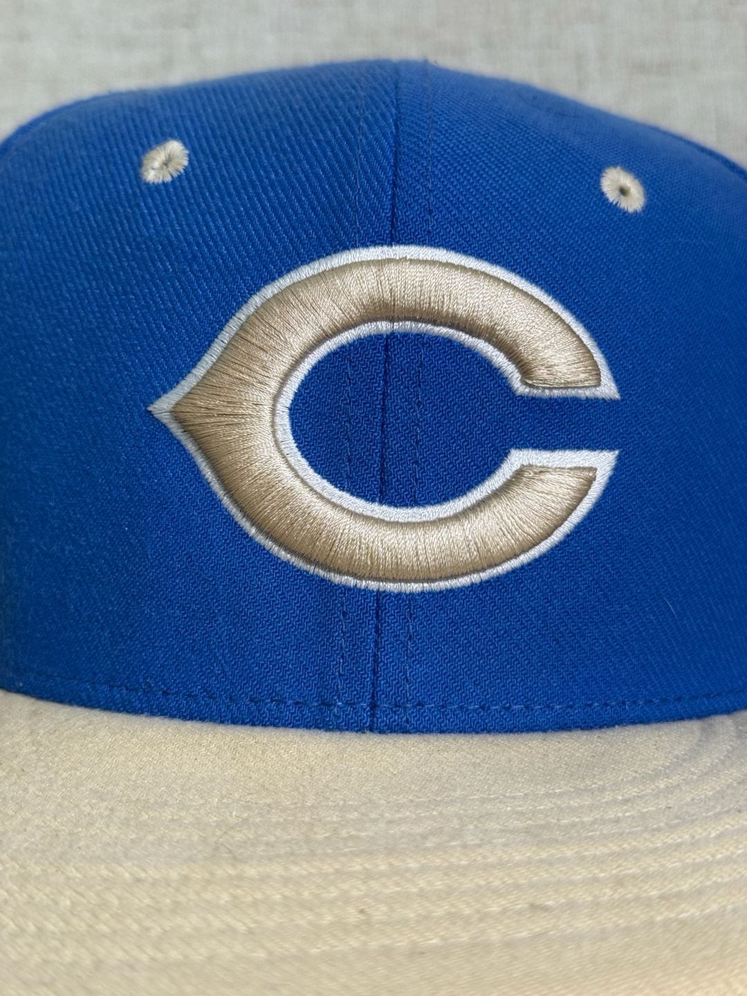 Nike Cincinnati Reds Fitted Hat Blue Tan 6