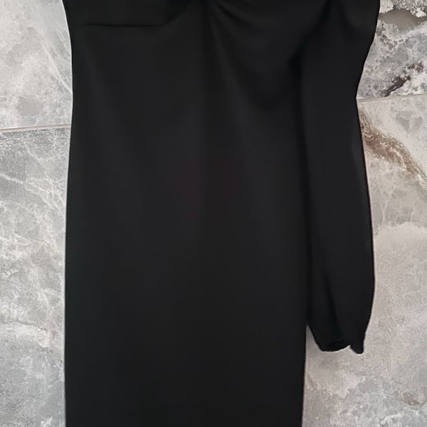 Fashion Nova Asymmetrical Black Dress Small