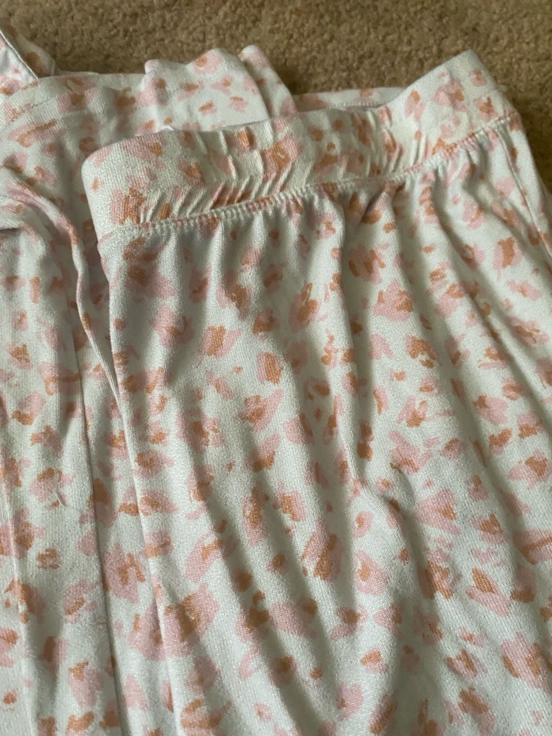 Anne Klein Pajama Set Size XL Pink White Leopard Animal Print Sleepwear 4