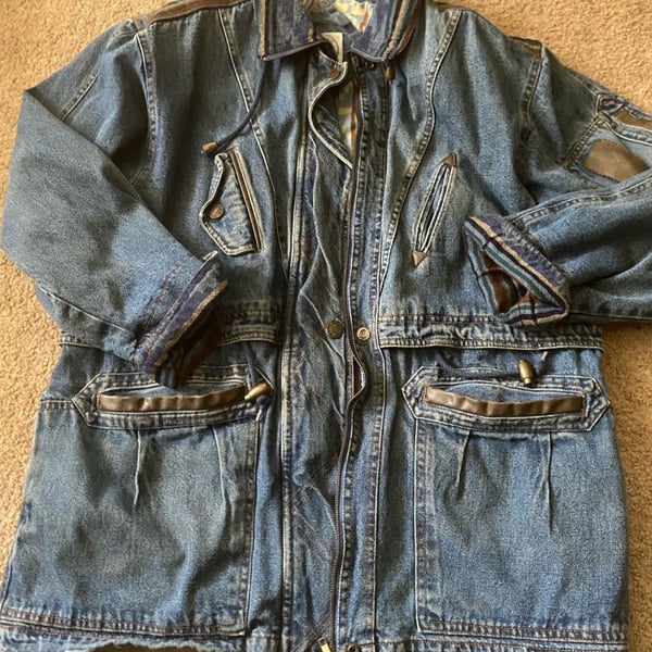 Current Seen Denim Jacket Size Medium Vintage Quilted Blue