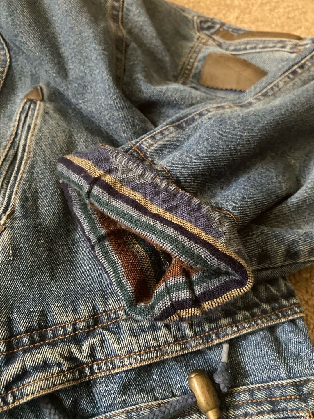 Current Seen Denim Jacket Size Medium Vintage Quilted Blue 4