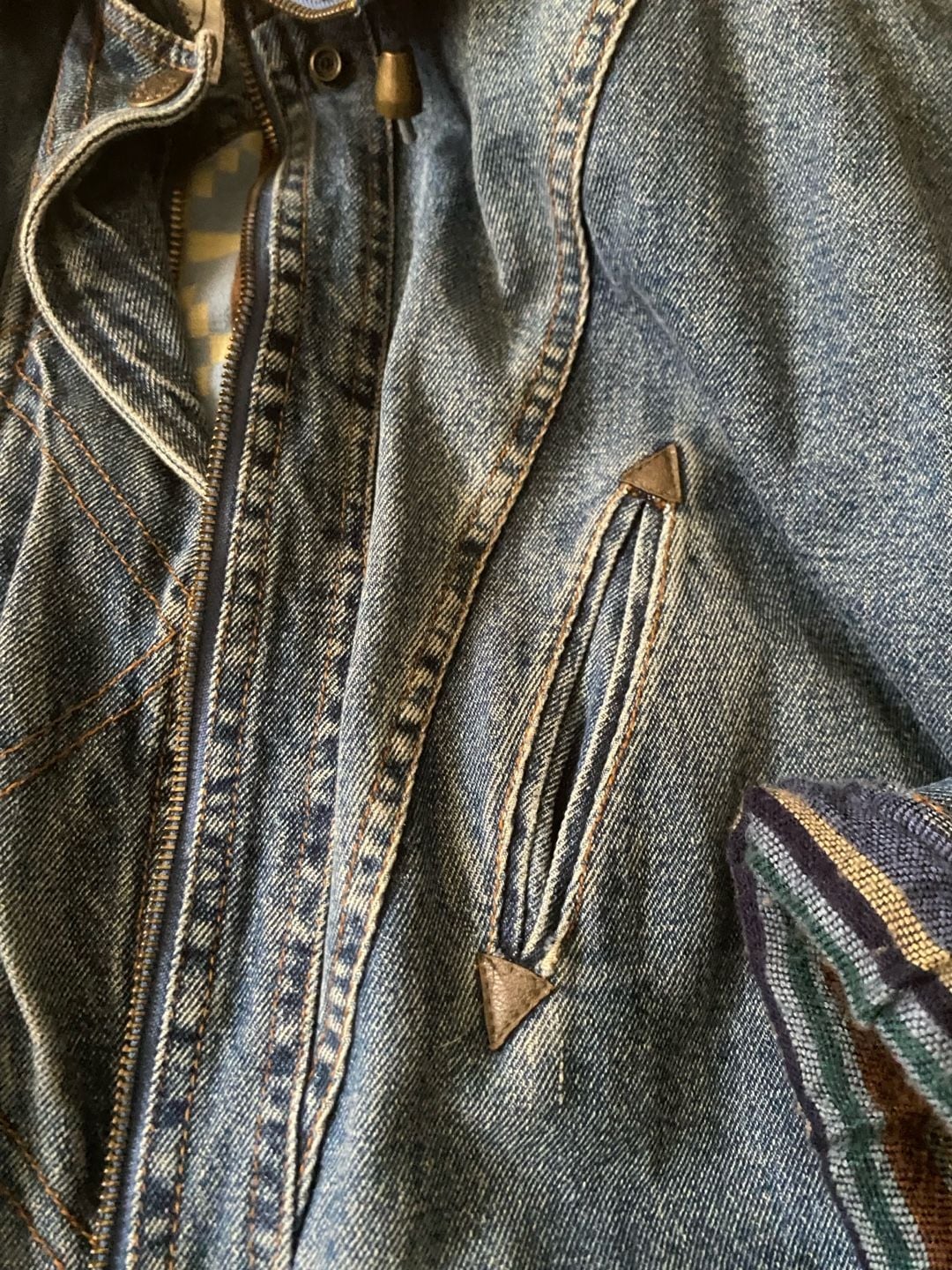 Current Seen Denim Jacket Size Medium Vintage Quilted Blue 6